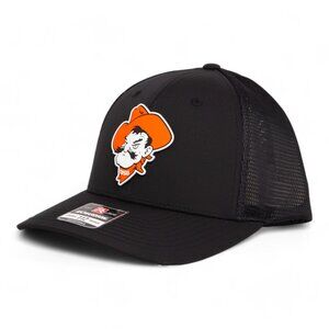 OSU Cowboys Pistol Pete Snapback Trucker Hat- Black